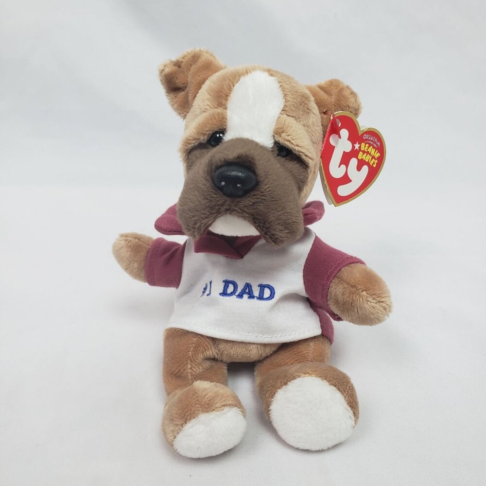ty Beanie Baby Dad 2007 Bulldog #1 Dog Daddy NEW WITH TAGS!!!
